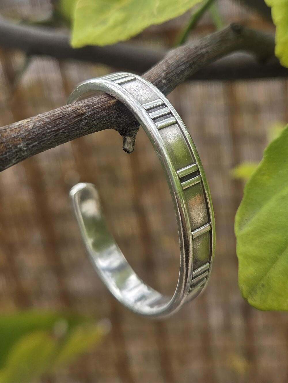 1995 Tiffany &Co Italy Sterling Silver 925 Roman Numerals Bracelet Cuff. 5.5"